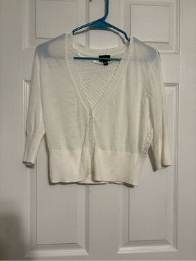 Torrid Ivory Pointelle Crop Cardigan Sweater